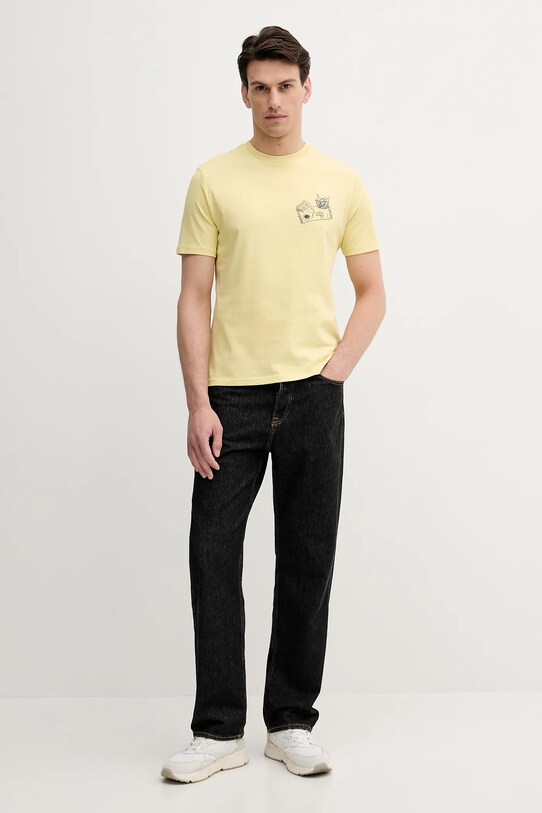 United Colors of Benetton tricou din bumbac 3BL0U10AF galben SS25