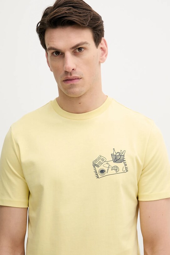 United Colors of Benetton t-shirt bawełniany żółty 3BL0U10AF