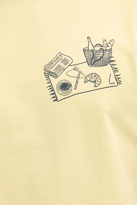 United Colors of Benetton t-shirt bawełniany 3BL0U10AF żółty