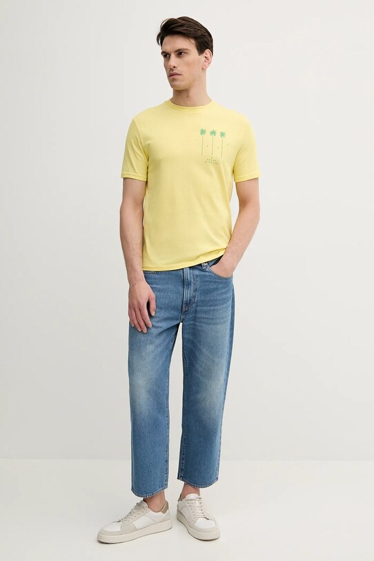 United Colors of Benetton tricou din bumbac 3BL0U10AF galben SS25