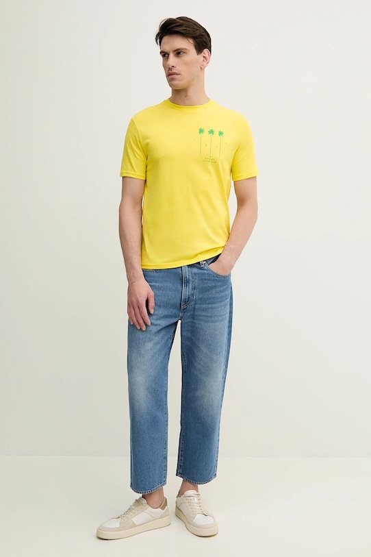 United Colors of Benetton tricou din bumbac 3BL0U10AF galben SS25