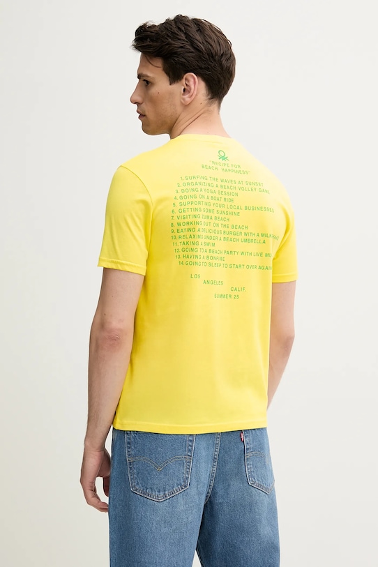 Îmbrăcăminte United Colors of Benetton tricou din bumbac 3BL0U10AF galben