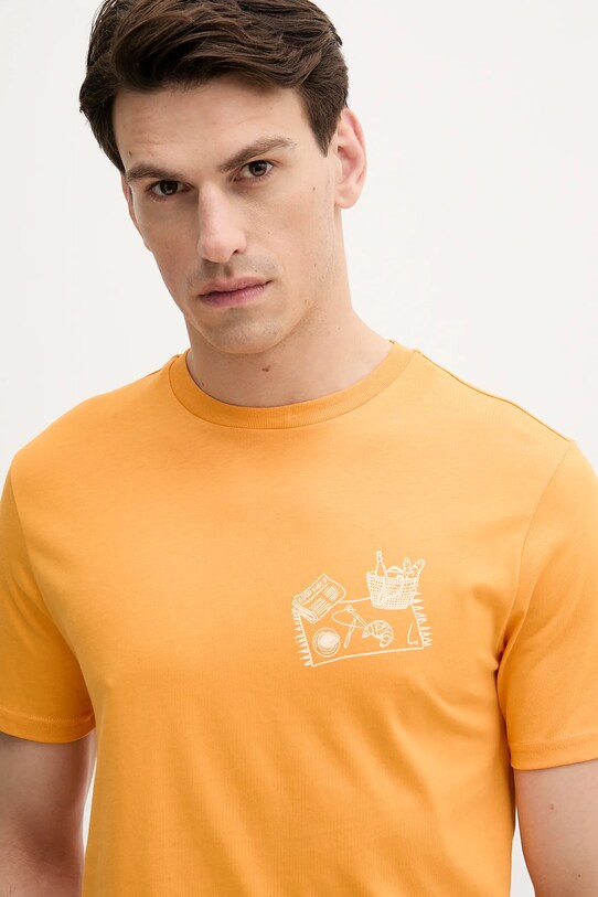 Odzież United Colors of Benetton t-shirt bawełniany 3BL0U10AF pomarańczowy