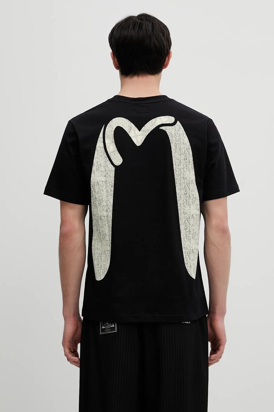 Одежда Хлопковая футболка Evisu Seagull-Daicock Printed SS 2ESHTM5TS1152 чёрный