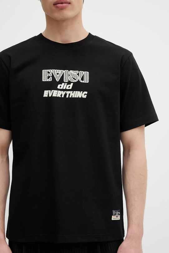 Хлопковая футболка Evisu Seagull-Daicock Printed SS чёрный 2ESHTM5TS1152