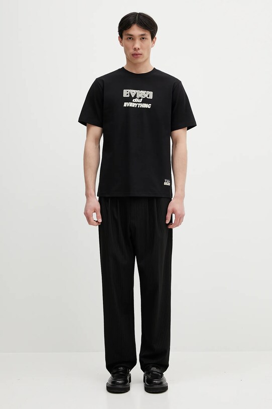 Памучна тениска Evisu Seagull-Daicock Printed SS 2ESHTM5TS1152 черен