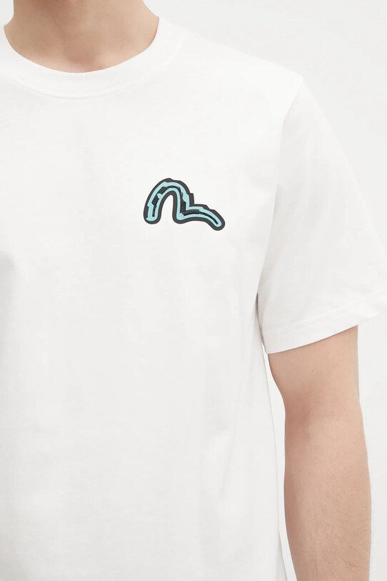 Bavlnené tričko Evisu Totem Daruma Printed SS biela 2ESHTM5TS1106