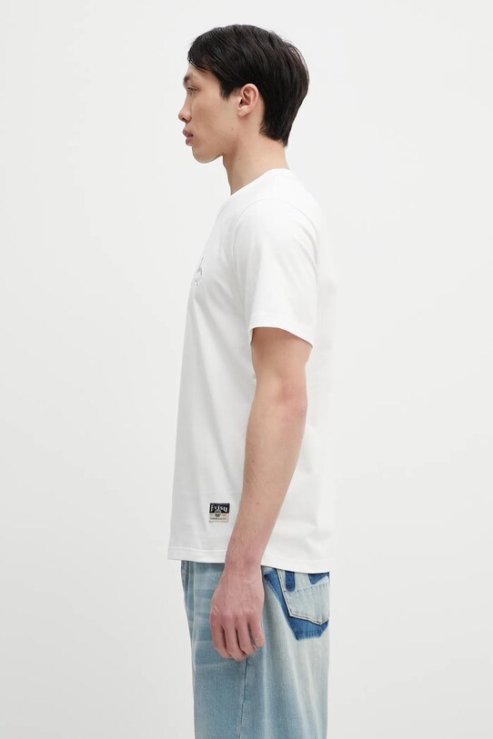 Bavlněné tričko Evisu Logo EMB SS 2ESHTM5TS1137 bílá SS25