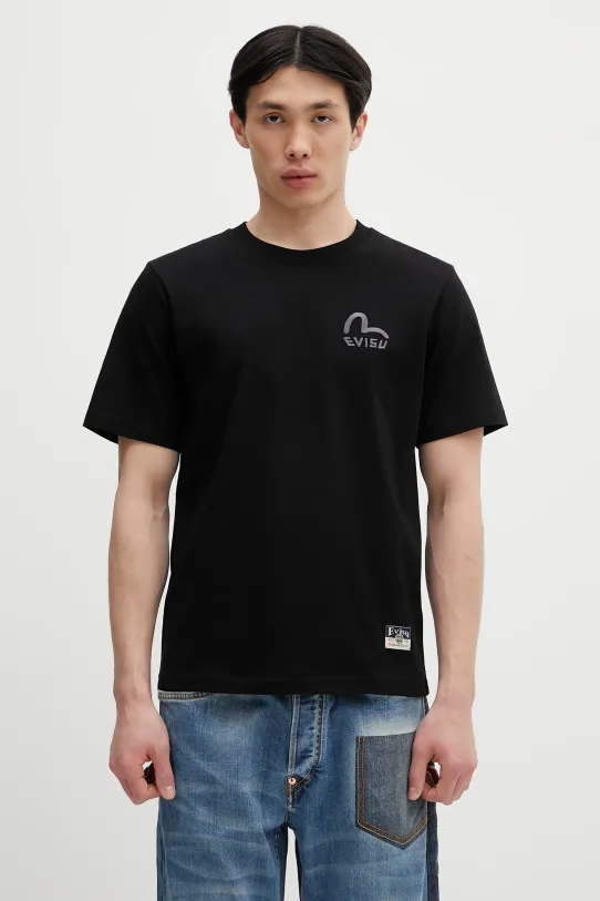 Bavlněné tričko Evisu Logo EMB SS