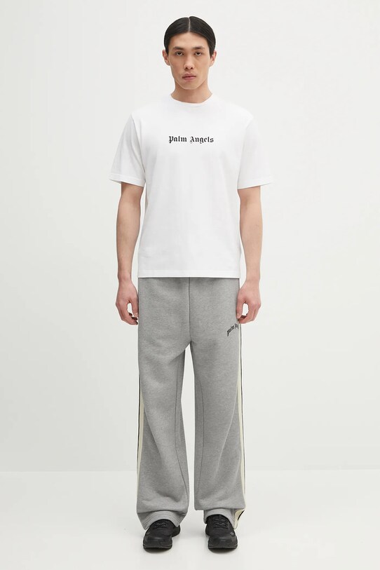 Памучна тениска Palm Angels Classic Logo Slim PMAA089C99JER0030110 бял