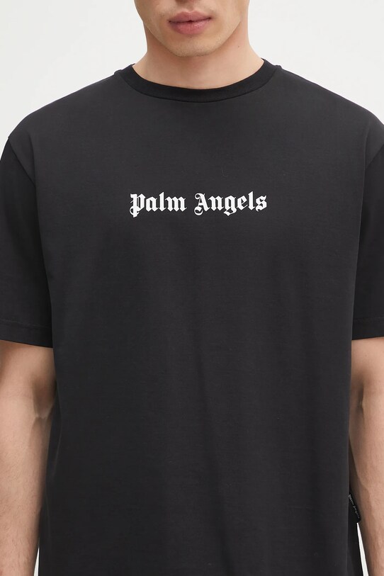 Памучна тениска Palm Angels Classic Logo Slim черен PMAA089C99JER0031001