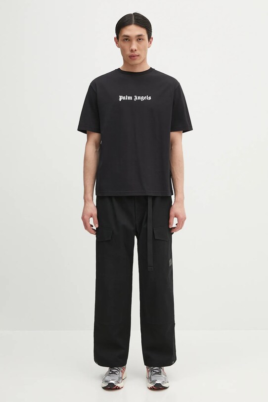 Памучна тениска Palm Angels Classic Logo Slim PMAA089C99JER0031001 черен