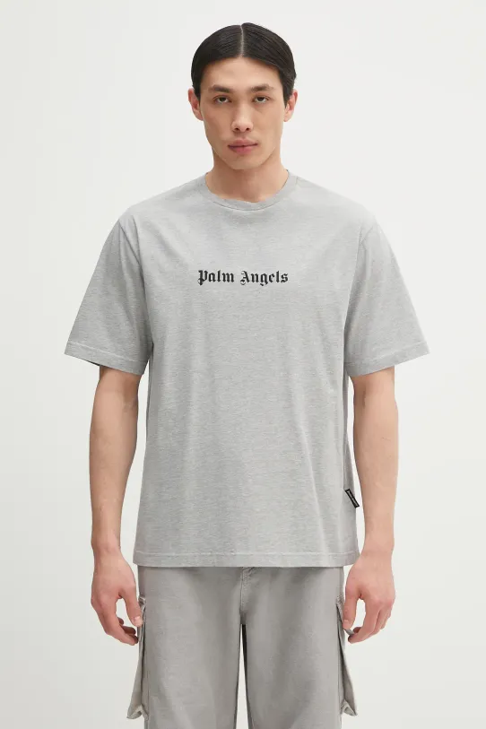 Palm Angels cotton t-shirt Classic Logo Slim cotton gray PMAA089C99JER0030810
