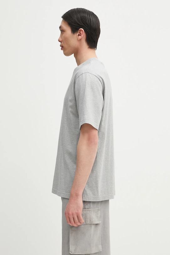 Памучна тениска Palm Angels Classic Logo Slim PMAA089C99JER0030810 сив SS25