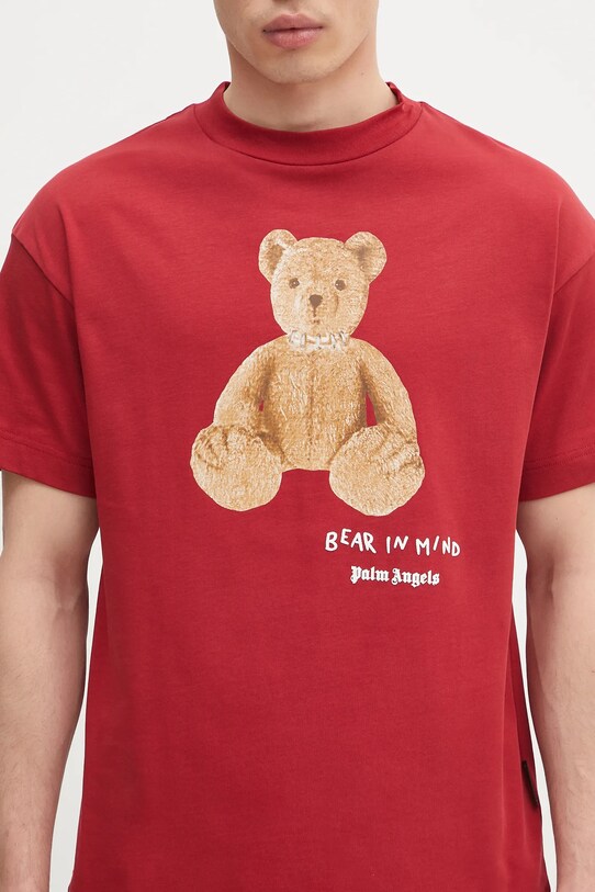 Pamučna majica Palm Angels Bear In Mind Reg crvena PMAA001S25JER0052560