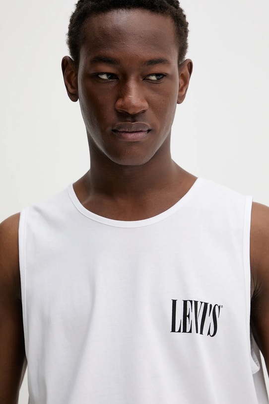 Bavlněné tričko Levi's GRAPHIC ROWER TANK bílá A7642