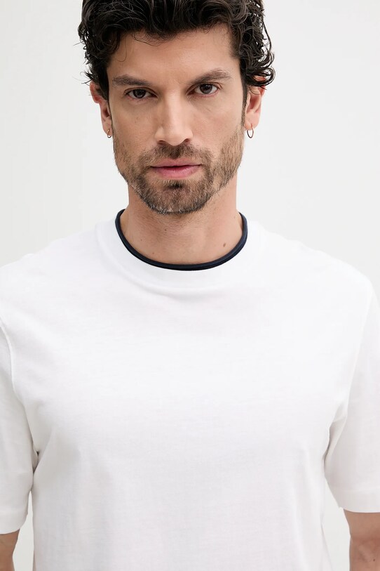 Sisley t-shirt bawełniany biały 3I1XS104G