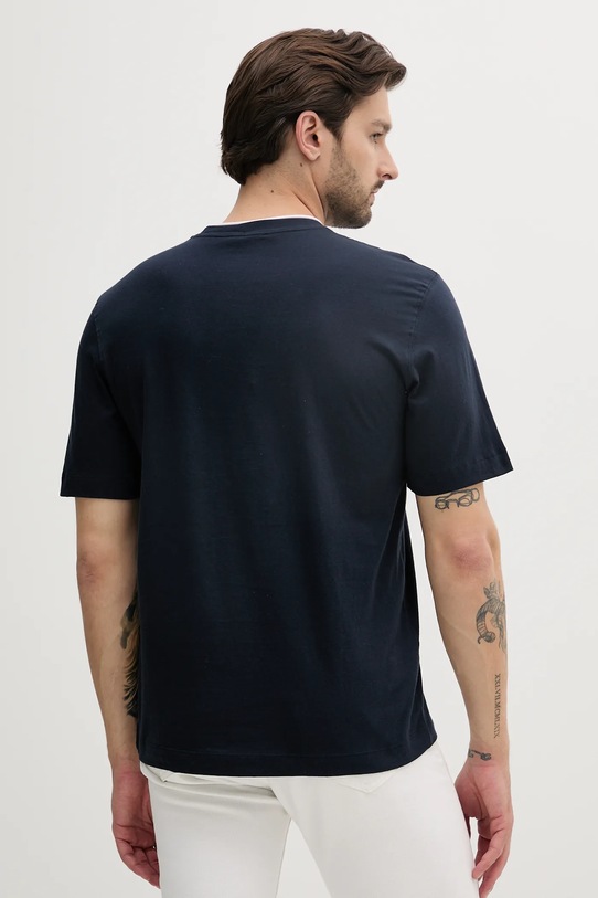 Îmbrăcăminte Sisley tricou din bumbac 3I1XS104G bleumarin