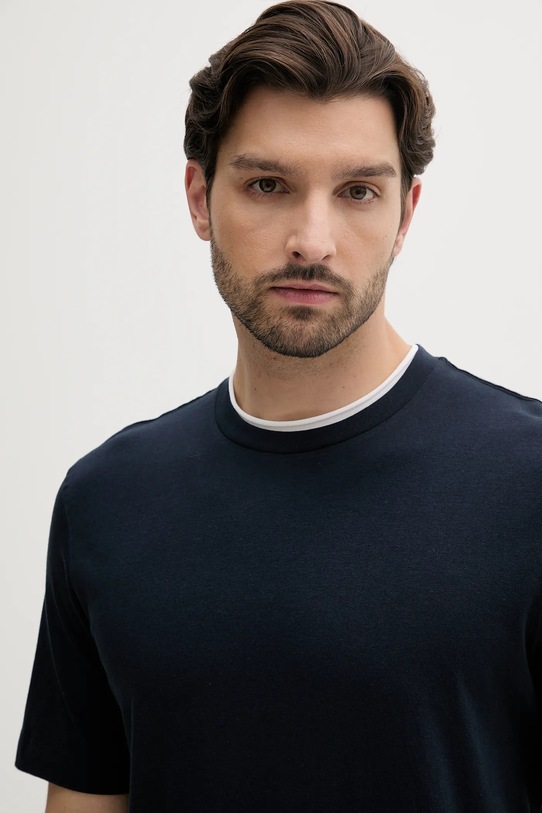 Sisley tricou din bumbac bleumarin 3I1XS104G