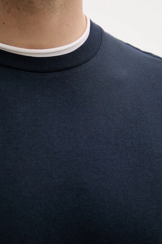 Sisley t-shirt bawełniany 3I1XS104G granatowy