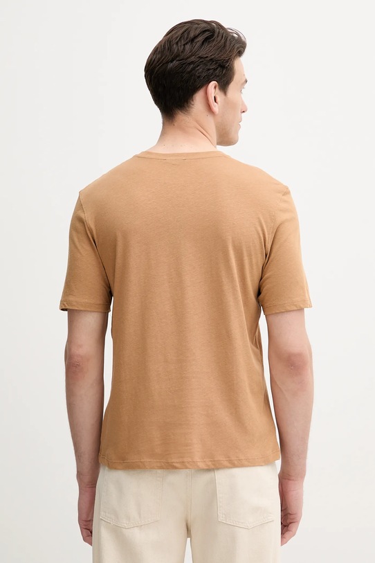 Îmbrăcăminte Sisley tricou din amestec de in 3D8FS104L maro