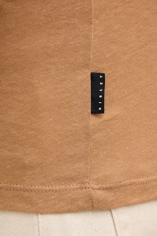 Sisley tricou din amestec de in 3D8FS104L maro