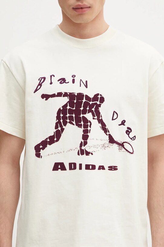 adidas Originals t-shirt bawełniany x Brain Dead Dead beżowy JX9393