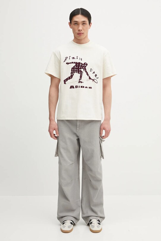 adidas Originals t-shirt bawełniany x Brain Dead Dead JX9393 beżowy