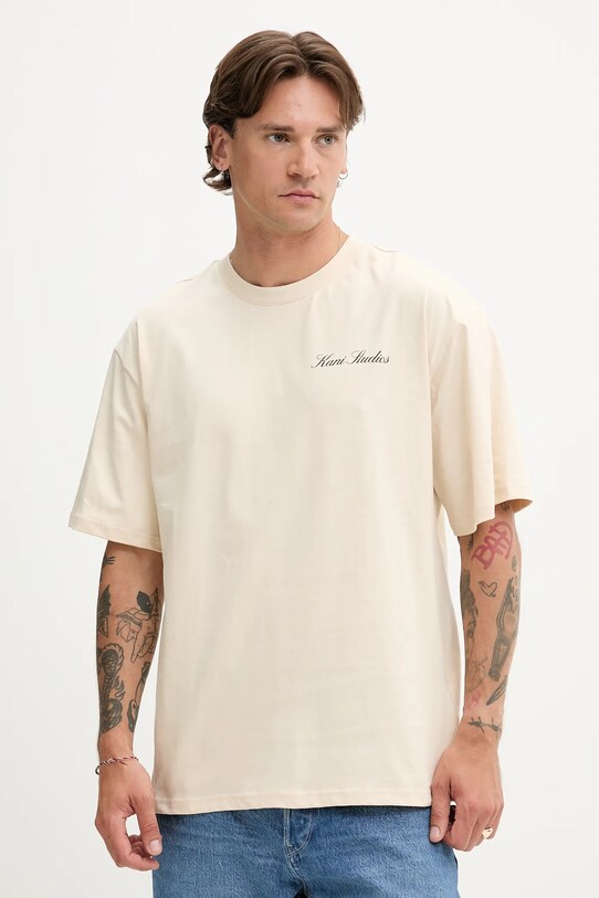 Odzież Karl Kani t-shirt bawełniany PD00005333 beżowy
