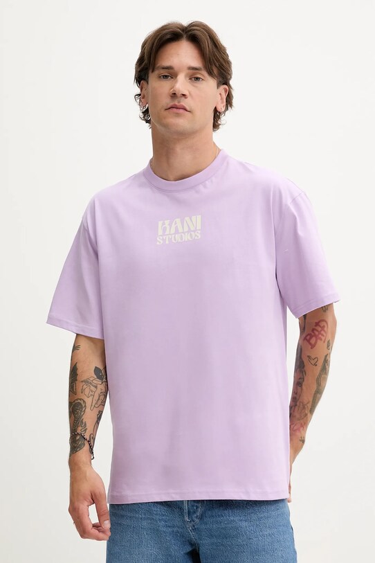 Karl Kani t-shirt bawełniany nadruk fioletowy PD00005334
