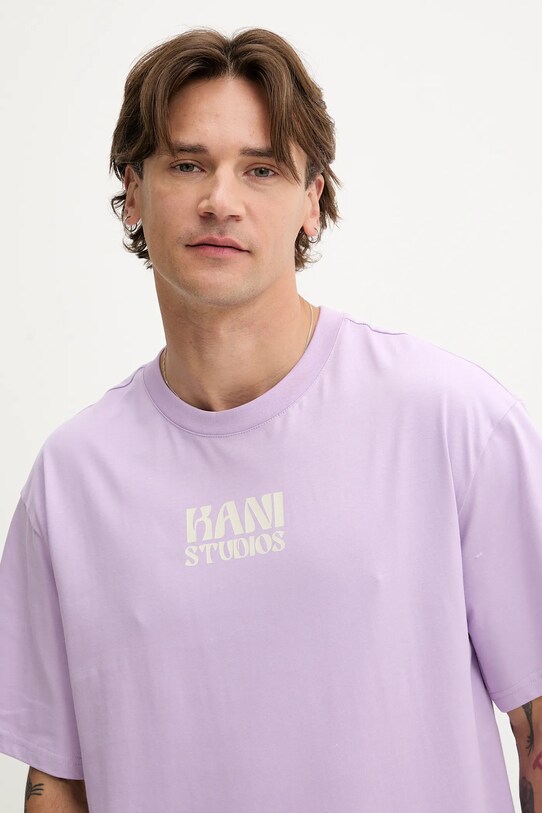 Karl Kani t-shirt bawełniany fioletowy PD00005334