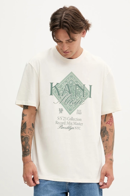 Karl Kani tricou din bumbac print bej PD00005356