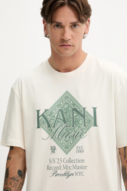 Karl Kani tricou din bumbac bej PD00005356