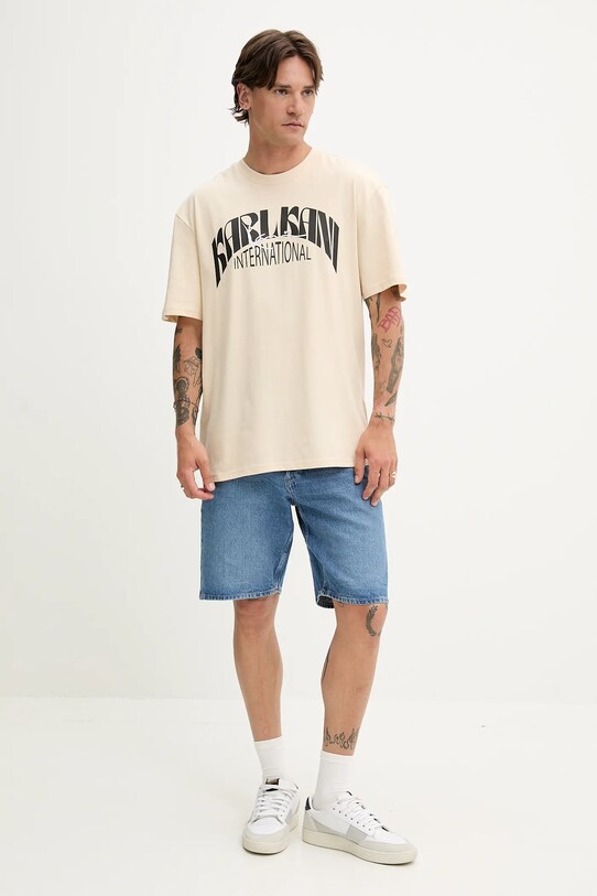 Karl Kani tricou din bumbac PD00005360 bej SS25