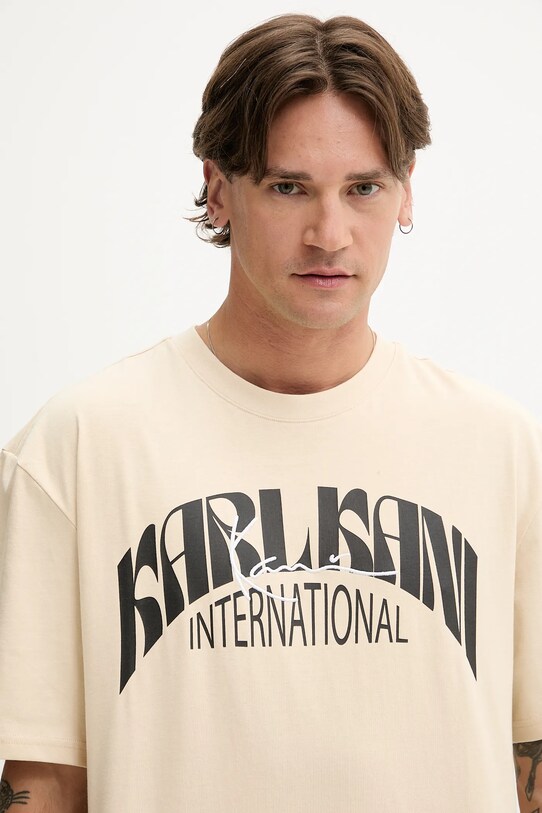 Karl Kani tricou din bumbac bej PD00005360
