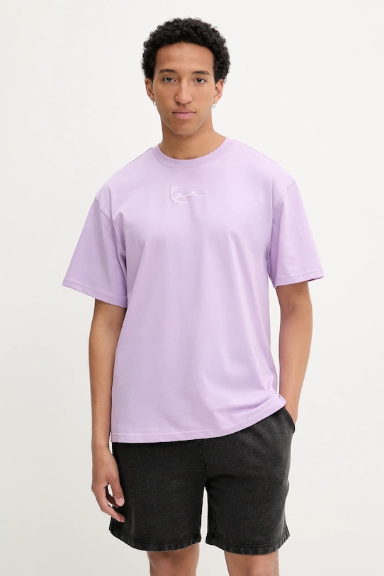 Karl Kani tricou din bumbac uni violet PD00005361