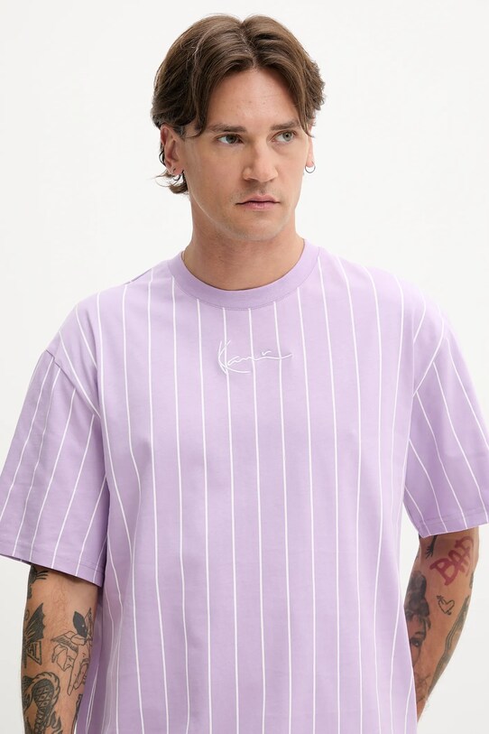Karl Kani tricou din bumbac violet PD00005364