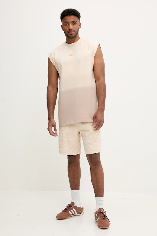 Βαμβακερό μπλουζάκι Karl Kani PD00005366 μπεζ SS25