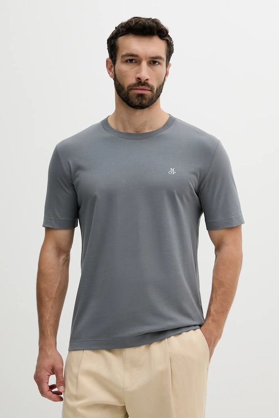 Pamučna majica Marc O'Polo bez uzorka siva 524201251054