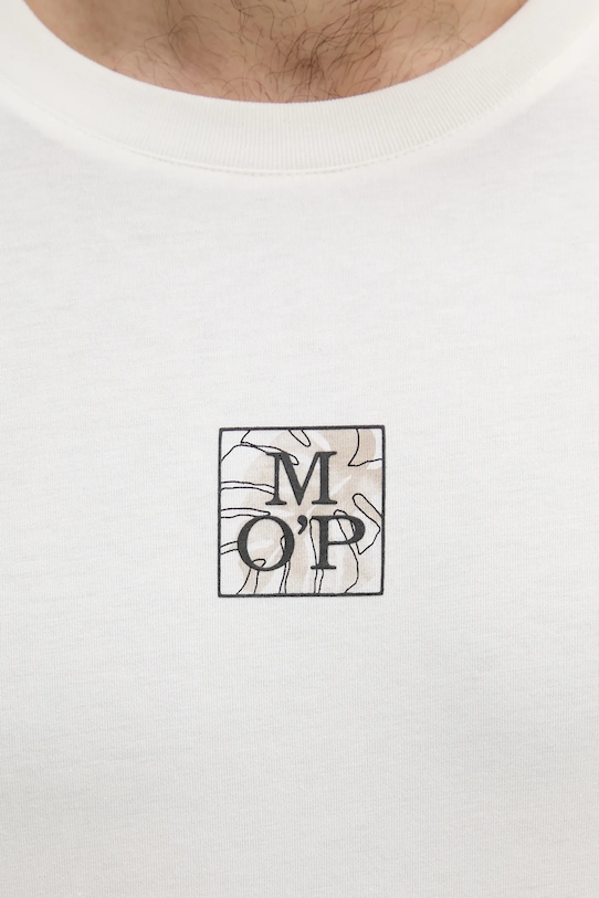 Βαμβακερό μπλουζάκι Marc O'Polo μπεζ 524201251298