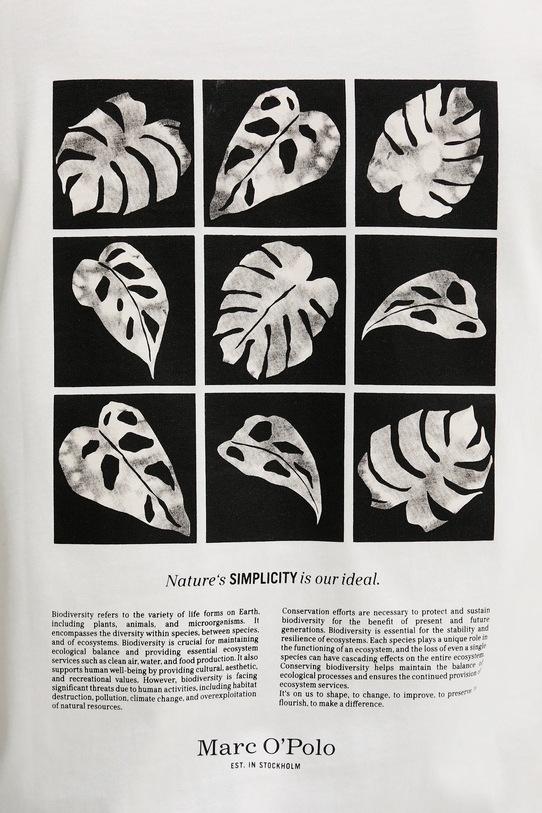 Bavlněné tričko Marc O'Polo 524206451260 bílá