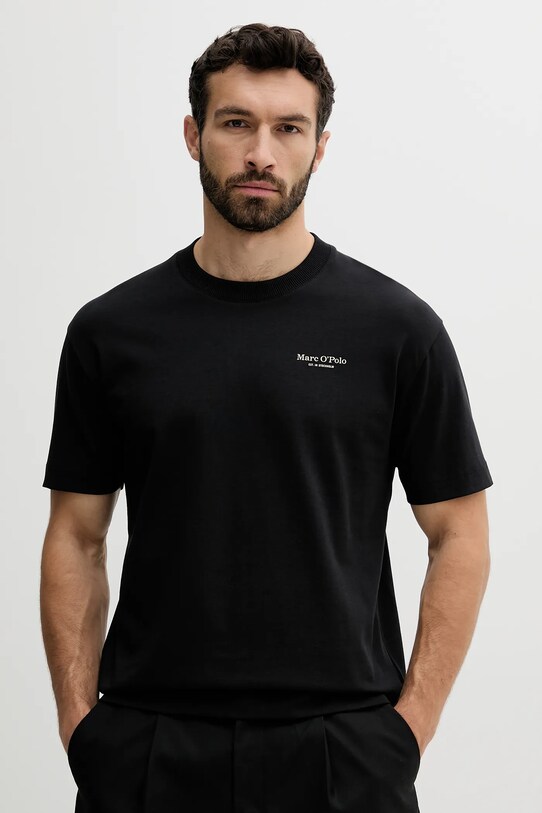 Marc O'Polo tricou din bumbac print negru 524206451260