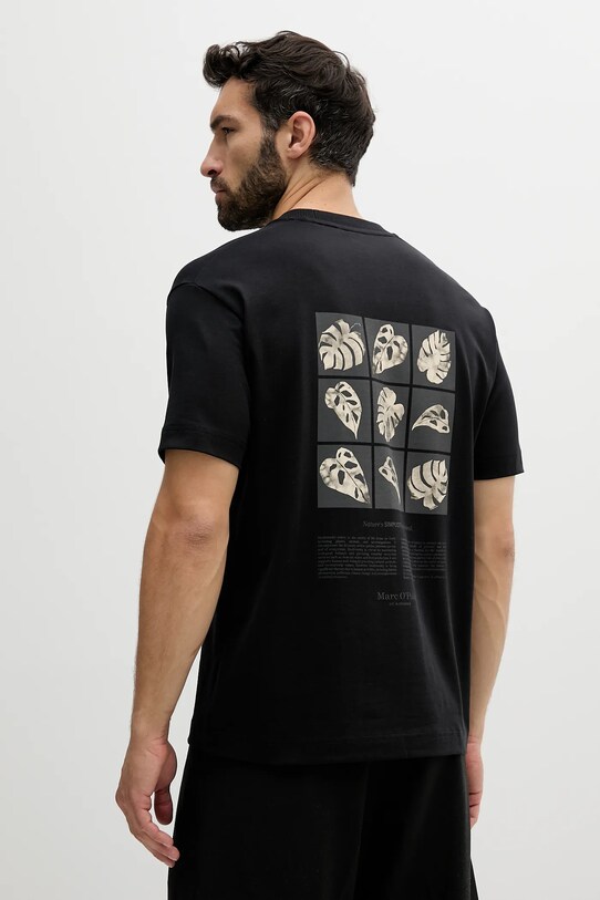 Marc O'Polo tricou din bumbac 524206451260 negru SS25