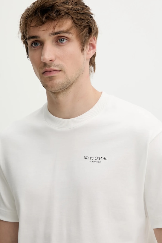 Marc O'Polo t-shirt bawełniany beżowy 524206451300
