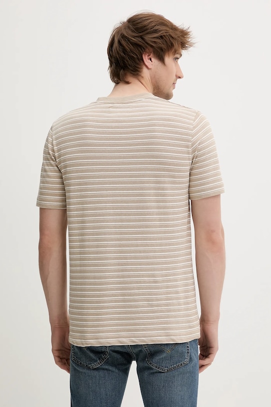 Odzież Marc O'Polo t-shirt z domieszką lnu 524216751302 brązowy