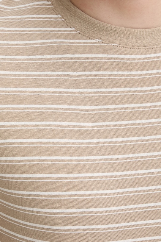 Marc O'Polo t-shirt z domieszką lnu 524216751302 brązowy