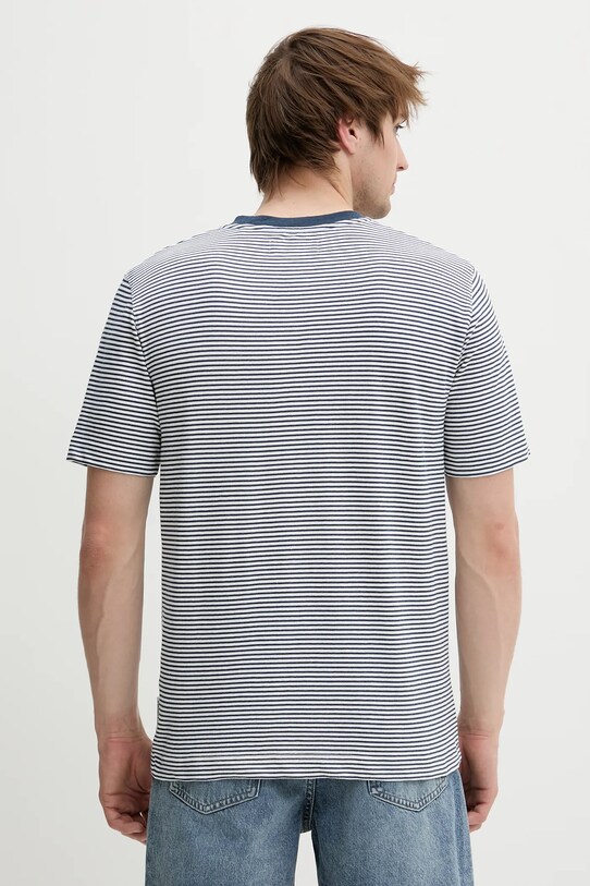 Odzież Marc O'Polo t-shirt z domieszką lnu 524216751302 niebieski