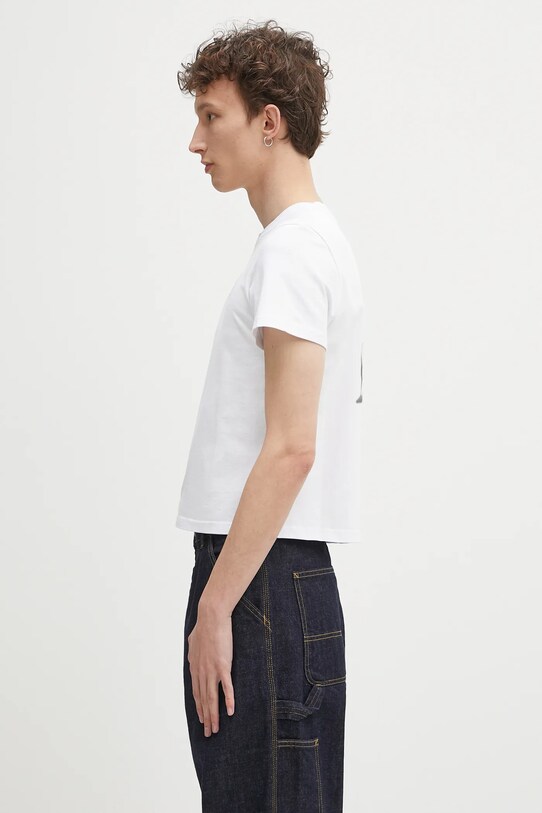 JW Anderson t-shirt in cotone Anchor Embroidery Back Print JT0269.PG1510.001 bianco SS25