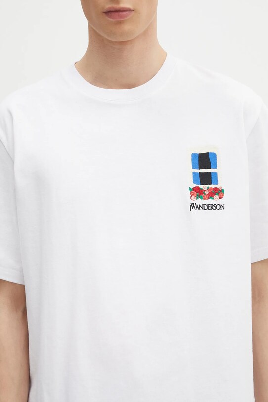 JW Anderson t-shirt bawełniany Window Embroidery biały JT0283.PG1510.001