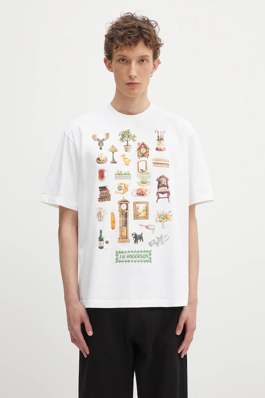 Бавовняна футболка JW Anderson Diorama Printed надрук білий JT0288.PG1551.001